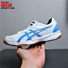 Giày Bóng Bàn Cầu Lông Asics Rivre CS Chính Hãng - Trắng Xanh - Chống Lật