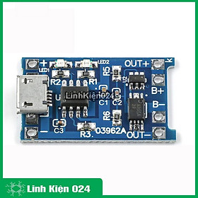 MODULE SẠC PIN TP4056 1A MICRO V2 - IC BẢO VỆ QUÁ DÒNG - QUÁ ÁP