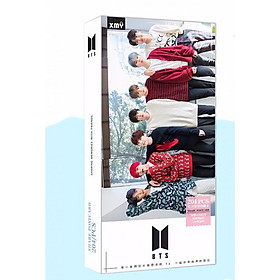 Hộp ảnh Postcard bts 204 ảnh áo đỏ thiết kế độc đáo