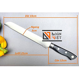 Dao Cắt Bánh Mì 32cm - DAO RĂNG CƯA cắt BÁNH MÌ, GATO - Inox không rỉ , cán nhựa chắc chắn - Dụng cụ làm bánh chuyên dụng