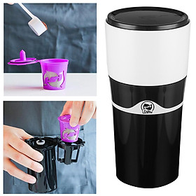 Portable Drip Coffee Maker Travel Mug Compatible with K-Cup Manual Espresso Coffee Maker (Black)