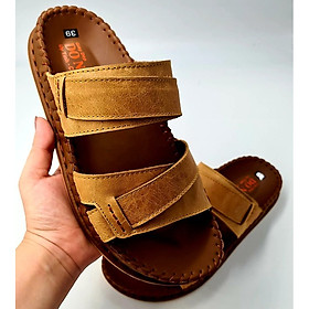 Dép nam 2 quai da bò 100%, hàng cao cấp, may handmade full quai và đế chắc chắn, đi rất êm chân