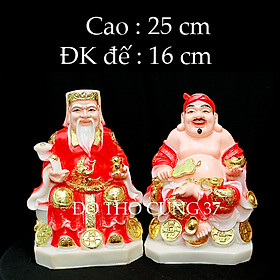  TƯỢNG THẦN TÀI  - THỔ ĐỊA  [COMPOSITE + BỘT ĐÁ Cao 22 cm . cao 25 cm