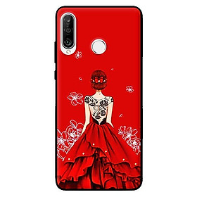 Ốp lưng in cho Huawei P30 Lite Cô gái đầm đỏ - Hàng chính hãng