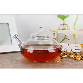 Mua Ấm trà thủy tinh chịu nhiệt 600ml tay thủy tinh cách điệu
