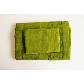 Mua Combo 2 Khăn Gồm Khăn Mặt/ Khăn Gội Đầu HV 34x78cm và Khăn Tắm HV 70x140cm Sợi Bông 100% Cotton Mềm Mại