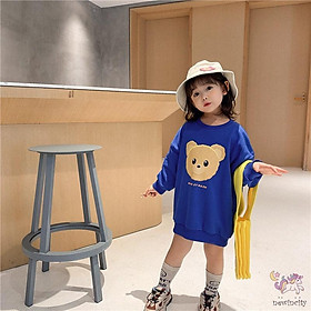 Áo thun tay dài in hình gấu dễ thương cho bé gái