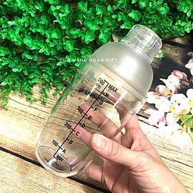 Bình Lắc Shaker Nhựa Dày 500 ml, 700ml - Pha Chế Cocktail, Trà Sữa. Dụng cụ pha chế có vạch chia định lượng, nhựa trong