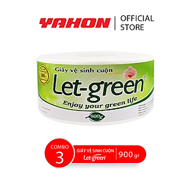 Combo 3 Giấy Vệ Sinh Cuộn 10*20cm LET-GREEN, 900gr/Cuộn