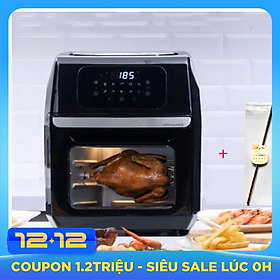 Lò Chiên Nướng Sấy Không Khí Đa Chức Năng Lock&Lock EJF696BLK (12 Lít) + Tặng Ống Hút Inox 304 JoyMall - Hàng Chính Hãng