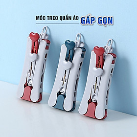 Mua Combo 2 móc  treo phơi quần áo Mini gấp gọn khi đi du lịch  cho nhà chật hẹp kèm 2 kẹp đồ lót  Dan House 311