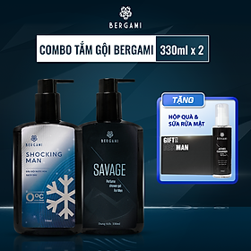  Combo Dầu gội đầu cao cấp 330ml & Sữa tắm nước hoa Nam Bergami 330ml