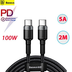 Mua Dây sạc nhanh 2 đầu type c dài 2m baseus cafule 100w 5a 4k qc3.0 bọc dù siêu bền cho ipad macbook samsung oppo xiaomi - hàng chính hãng