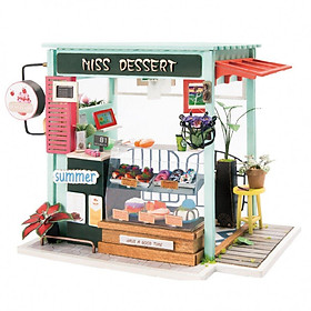 Mô hình nhà DIY Doll House Ice Cream Station DGM06 kèm Đèn LED