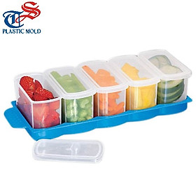 Mua Bộ 5 hộp đựng thực phẩm để trong tủ lạnh Tashuan TS-3179