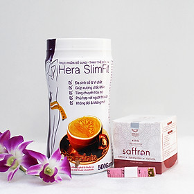 Hình ảnh Sữa giảm cân Hera Slimfit 500gr - Giảm 3-7kg/ 1 liệu trình [Tặng Mặt nạ Saffron Sữa ong chúa và thước dây] - Hỗ trợ Giảm cân nhanh và an toàn