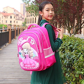 Balo bé gái đi học cấp 1 chống gù, có phản quang