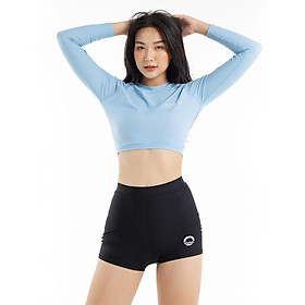 Áo Bơi Nữ Tay Dài Croptop - Basic Blue Sobie