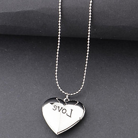 2-6pack Mini Love Heart Photo Picture Frame Lockets Memorial Necklace Silver