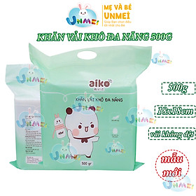 KHĂN VẢI KHÔ ĐA NĂNG AIKO GÓI 500G KÍCH THƯỚC 18X20CM