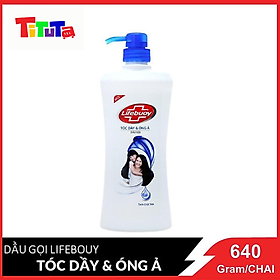 Dầu gội Lifebuoy Tóc dày óng ả Xanh Chai 640g