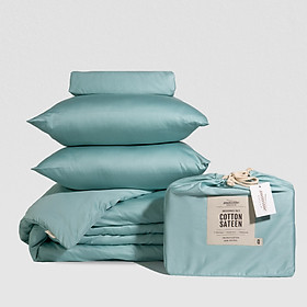 Bộ Ga Giường Cotton Sateen Cao Cấp Ru9 - Chất Liệu 100% Tự Nhiên | Bao Gồm 4 Món | 6 Kích Thước | Nhiều Màu Sắc