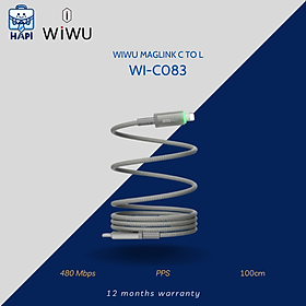 Mua Cáp sạc Type-C to L 27W hàng chính hãng WiWU Maglink Wi-C083. Dây dù nylon siêu bền  truyền đẫn ổn định