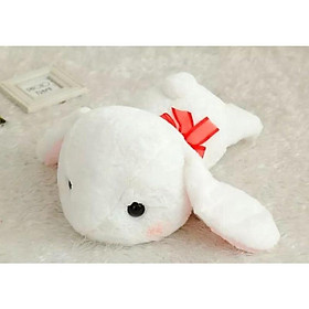 Thú bông thỏ tuyết khăn đỏ Poteusa Loppy Sleeping Small Plush