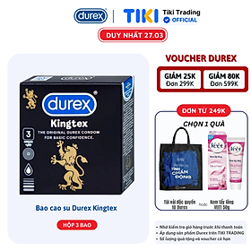 Bao cao su Durex Kingtex 3 bao