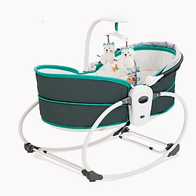 Nôi Rung Kiêm Ghế Bập Bênh 5 Trong 1 Mastela 6033 - Ghi Xanh