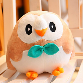 Gấu Bông Pokemon - Cú Mèo Rowlet (25 Cm) Gb130 (Tặng 1 Móc Khóa Dây Da Pu Đính Đá Lấp Lánh Màu Ngẫu Nhiên)