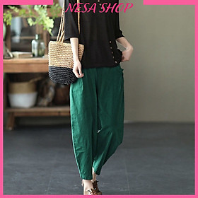 Quần ống rộng nữ, chất liệu Đũi cao cấp, phong cách Hàn Quốc, trẻ trung, thoải mái NeSa Shop QKH.56