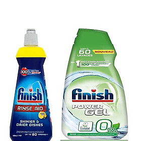 Combo Xà phòng rửa bát chén finish hữu cơ 900ml+ Nước làm Bóng Finish 400ml chuyên dùng cho máy Finish.edu.vn