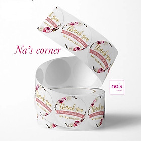100 Tem nhãn dán cảm ơn thank you 2.5cm 3.8cm dán keo sẵn