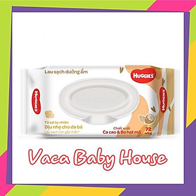 Hình ảnh COMBO 3 GÓI Khăn ướt Huggies chiết xuất Ca cao và Bơ hạt mỡ gói 72 miếng