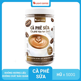 Cà phê sữa hòa tan 3in1 Light Coffee, không hương liệu, thơm ngon tự nhiên - Hũ 500g - 600g