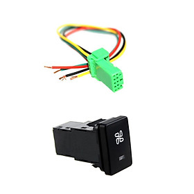 4-Pole Push Button Switch Blue LED for Toyota Camry Land Cruiser Hilux - Fan Pattern