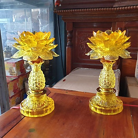 Cặp đèn thờ 003 bóng leb tự động đổi màu cao 23 cm