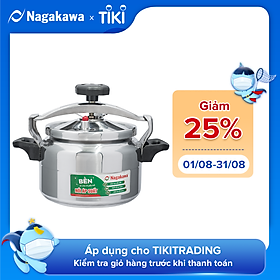 Nồi áp Suất Cơ Nagakawa NAG1441 (4 Lít) - Làm Bằng Hợp Kim Nhôm Cao Cấp Siêu Bền - Dùng Với Bếp Gas, Bếp Hồng Ngoại - Hàng Chính Hãng