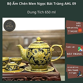 Mua Bộ Ấm Chén Giả Cổ Thời Lý Bát Tràng Họa Tiết Hoa Phù Dung Dáng Long Đán Dung Tích 650ml AHL 09