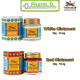 Dầu cù là Tiger Balm Red/White Ointment Haw Par giảm đau và nhức cơ, bong gân 19.4g và 30g