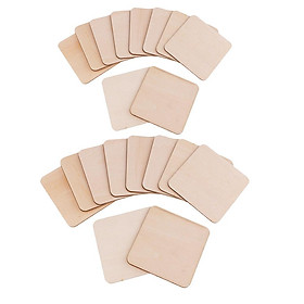 20Pcs Unfinished Wood Tags Wooden Blank Plaque DIY Pyrography Modeling 80mm