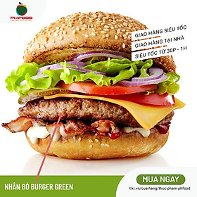 [Chỉ giao HN] - Bò Burger Green Siêu Chất Siêu Hấp Dẫn Siêu Tiện Dụng - 1Kg 5 Khay