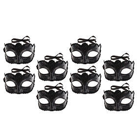 8pcs Masquerade Mask for Women Shiny Plastic Mask Party Porm Ball Mask Free Lace Mask Costume