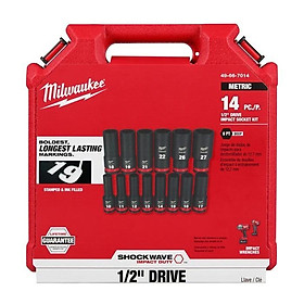 BỘ ĐẦU KHẨU SIẾT BU LÔNG 1 2 BỘ 14 PCS MILWAUKEE 49-66-7014