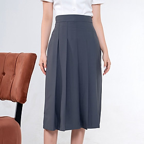Chân Váy Dập Ly Hộp Công Sở UK Fashion Thiết Kế Dáng Dài Basic, Chất Liệu Vải Dày Dặn, Co Giãn Và Mềm Mịn NKCV2112004