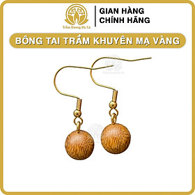 Bông tai trầm hương trang sức phong thủy cao cấp may mắn tài lộc TRẦM HƯƠNG HÀ XÁ