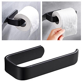 2x Toilet Paper Holder Towel Wall Mount Kitchen Roll Holder Hook Matte Black