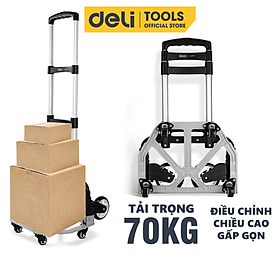 Mua Xe Đẩy Hàng Gấp Gọn Đa Năng Deli Cao Cấp 6 Bánh / 2 Bánh - Chất Liệu Hợp Kim Nhôm Siêu Bền - Tải Trọng 70kg - DL431070