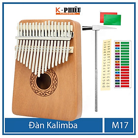Đàn kalimba 17 phím chính hãng âm thanh tựa đàn piano đàn hạc không tịt nốt sử dụng bằng ngón tay cái tặng Hướng dẫn sử dụng TONIC KALIMBA -M21